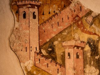 Museo di Palazzo Ricchieri, dettaglio di un affresco al secondo piano.